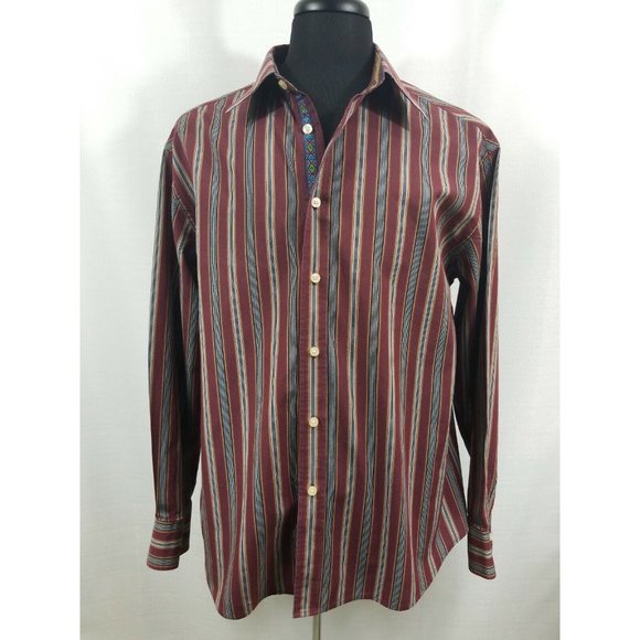 ROBERT GRAHAM Size L Brown Corduroy Cotton Button Up Long Sleeve Shirt main image 0
